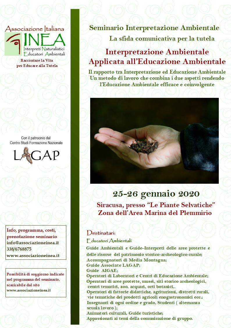 Seminario di Formazione Interpretazione Applicata all’Educazione Ambientale 25-26 Gennaio 2020
