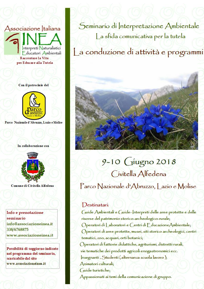 Seminario di Formazione La conduzione di attività e programmi 9-10 Giugno 2018