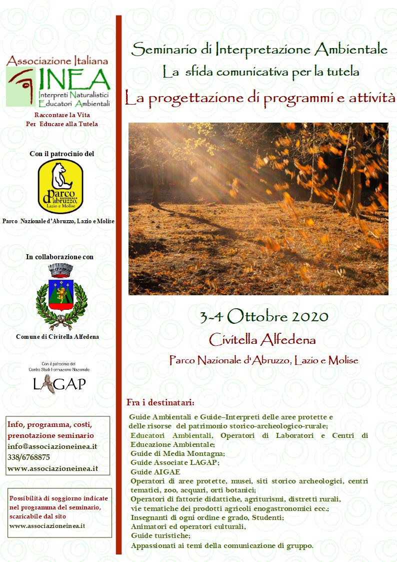 Seminario di Formazione La progettazione di programmi e Attività 3-4 Ottobre 2020