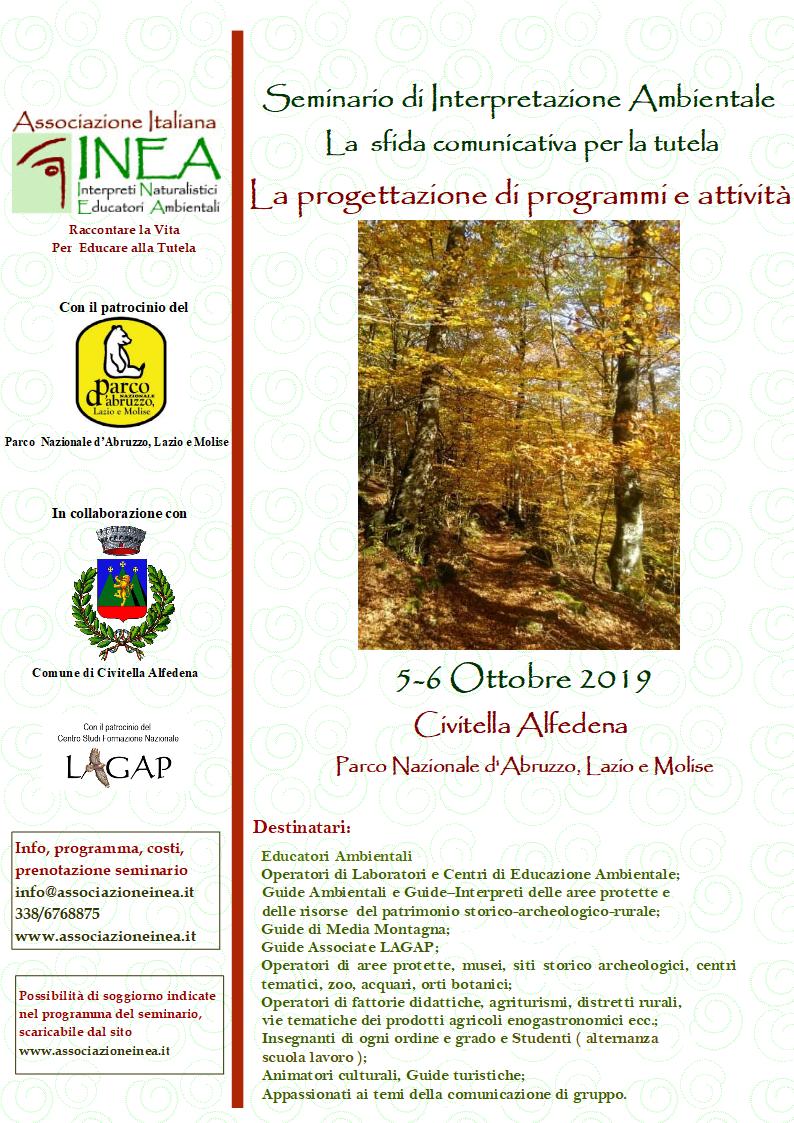 Seminario di Formazione La progettazione di programmi e Attività 5-6 Ottobre 2019