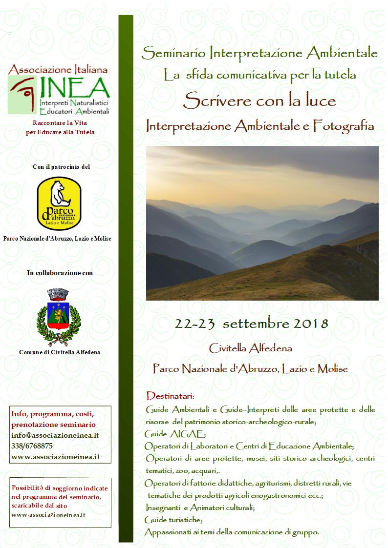 Seminario di Formazione Scrivere Con La Luce 22-23 Settembre 2018