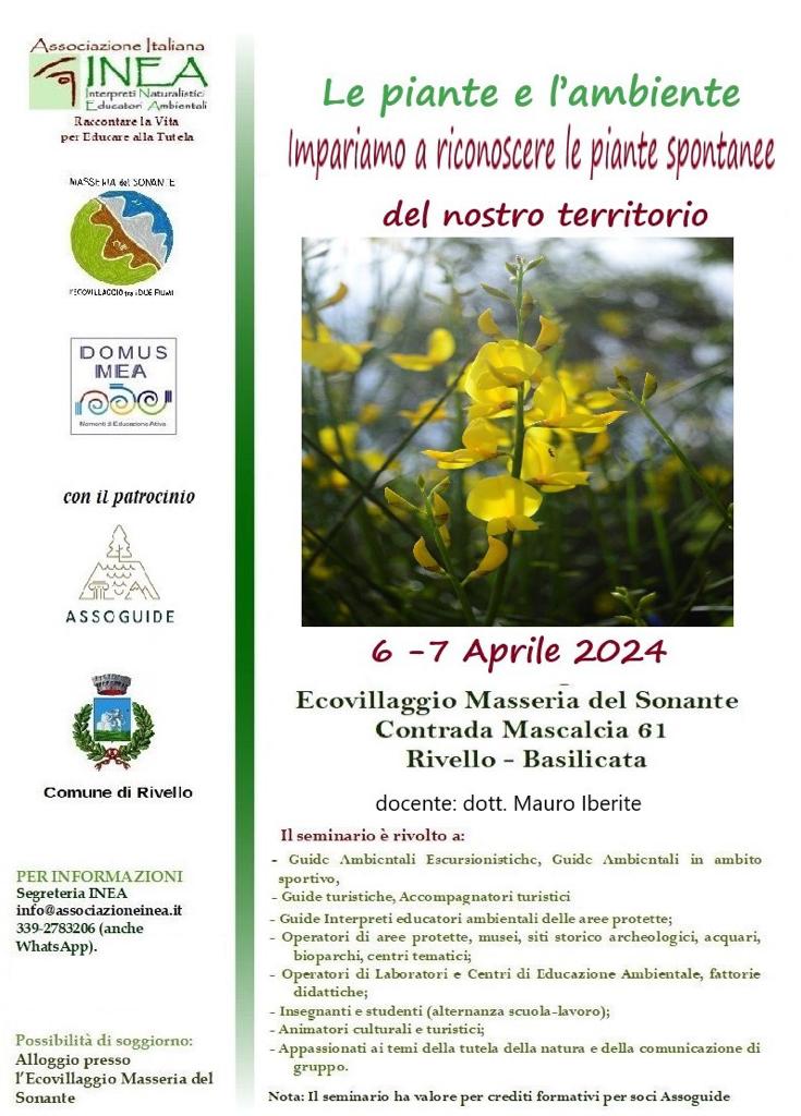 Seminario di base – Le piante e l’ambiente 6 – 7 aprile 2024