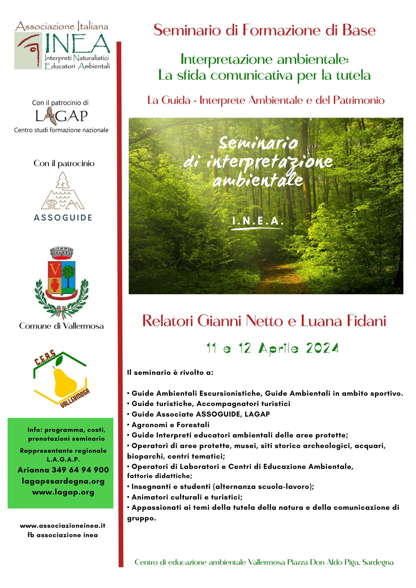 Seminario di Formazione di Base – La Guida – Interprete Ambientale e del Patrimonio – 11 e 12 Aprile 2024